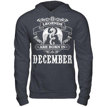 Legends Are Born In December T-shirt Gildan - Pullover Hoodie Dark Heather