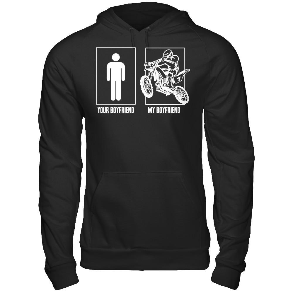 Your Boyfriend- My Boyfriend - Rider Gildan - Pullover Hoodie Black