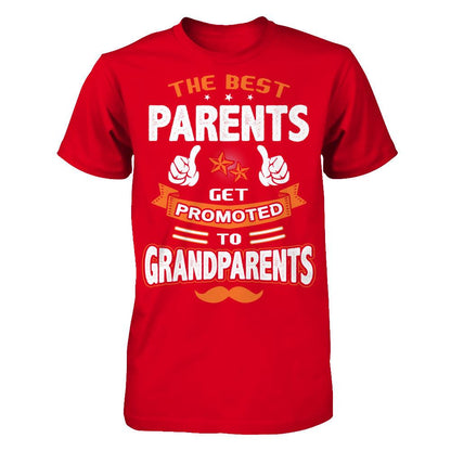 The best Parents get promoted to Grandparents Next Level - Unisex Fitted Tee Red