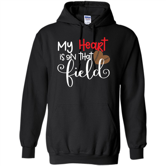 My Heart Is On That Field Football T-shirt Black