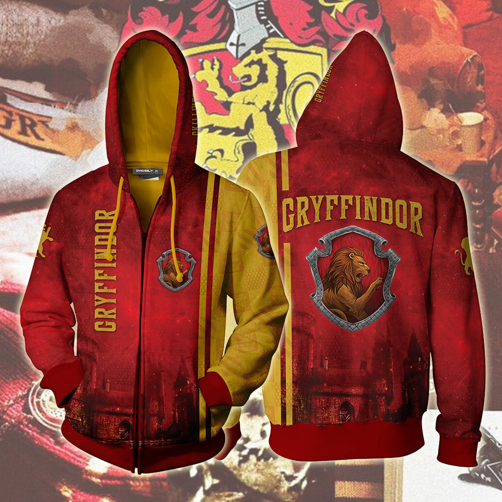 The Hogwarts Castle Gryffindor Harry Potter Zip Up Hoodie 4XL