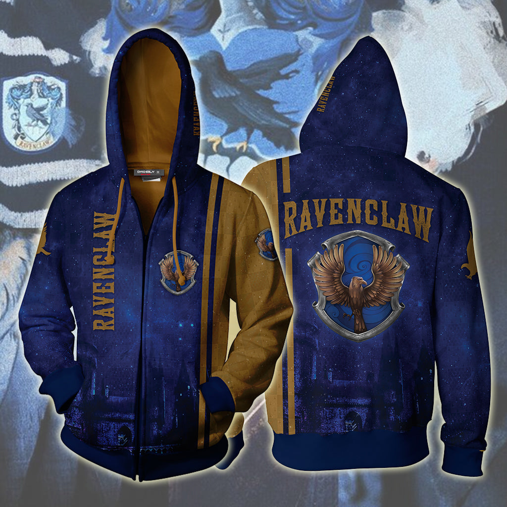 The Hogwarts Castle Ravenclaw Harry Potter Zip Up Hoodie 4XL