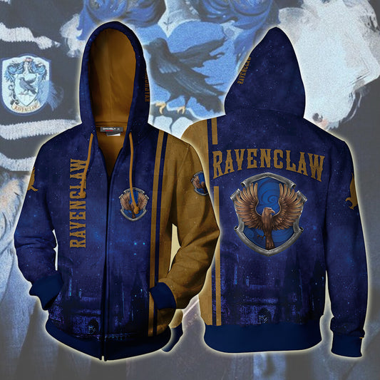 The Hogwarts Castle Ravenclaw Harry Potter Zip Up Hoodie 4XL