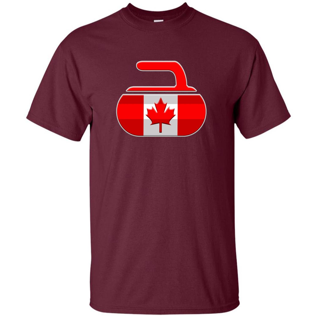 Canadian Curling Flag T-shirt Maroon