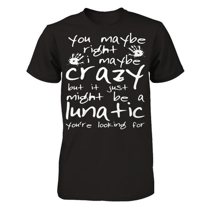 You Maybe Right, I Maybe Crazy But It Just Might Be A Lunatic You're Looking For Next Level - Unisex Fitted Tee Black