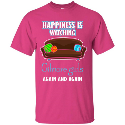 Movie T-shirt Happiness Is Watching Again And Again Heliconia