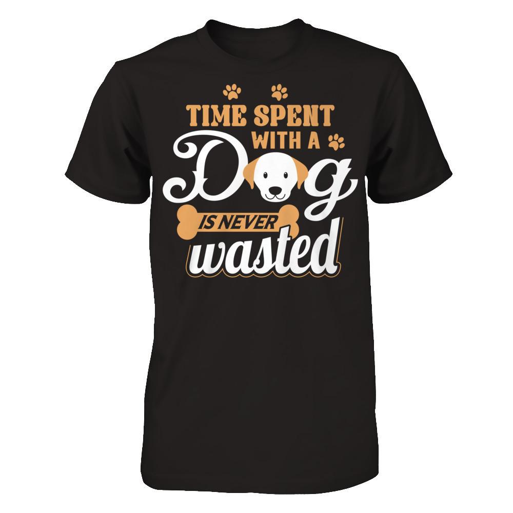 Time Spent With A Dog Is Never Wasted Next Level - Unisex Fitted Tee Black