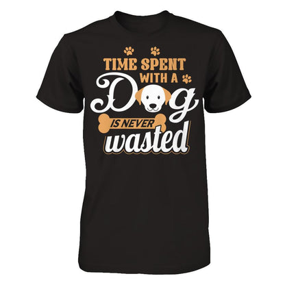 Time Spent With A Dog Is Never Wasted Next Level - Unisex Fitted Tee Black