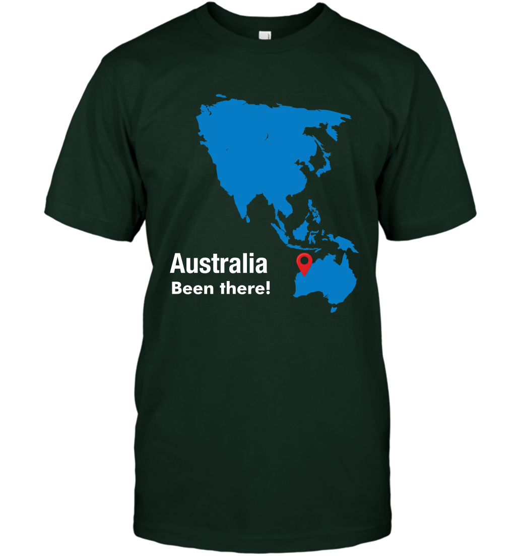 Australia Been There Map Shirt T-Shirt T-Shirt Forest Green