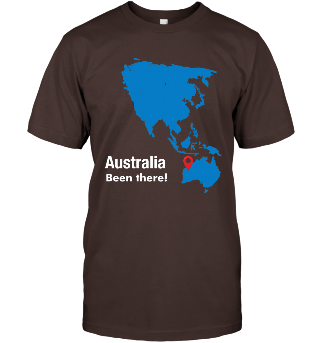Australia Been There Map Shirt T-Shirt T-Shirt Dark Chocolate