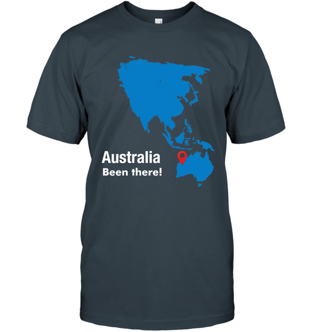 Australia Been There Map Shirt T-Shirt T-Shirt Charcoal