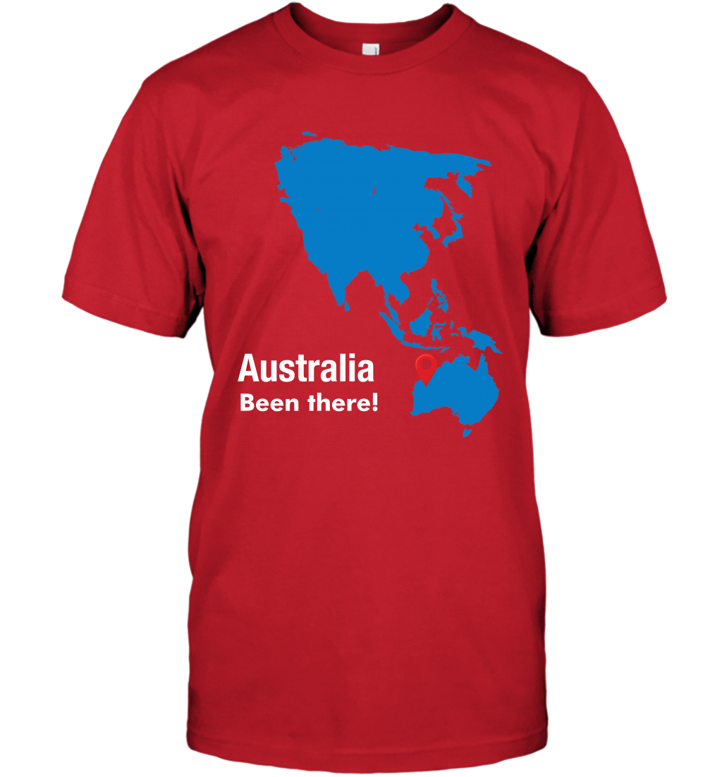 Australia Been There Map Shirt T-Shirt T-Shirt Red