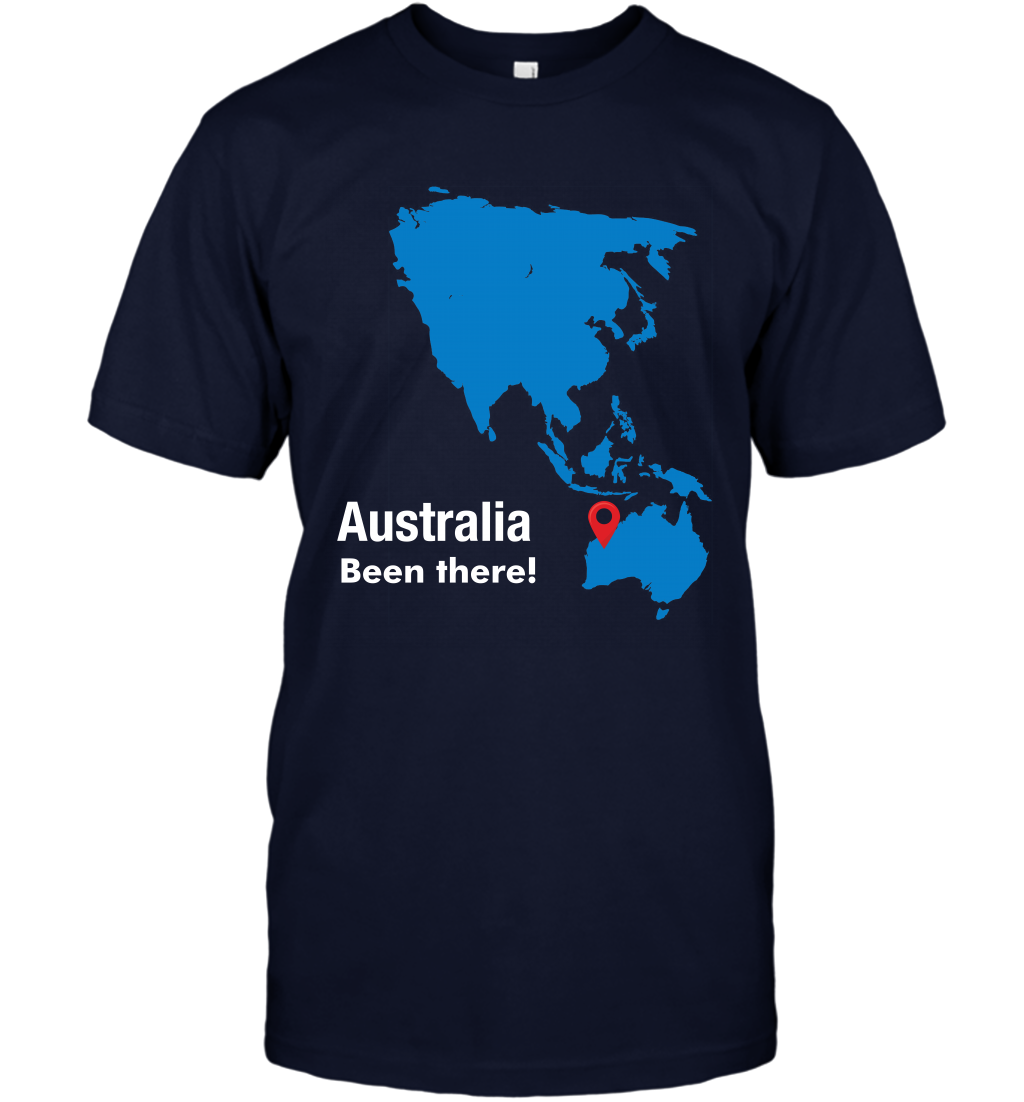 Australia Been There Map Shirt T-Shirt T-Shirt Navy