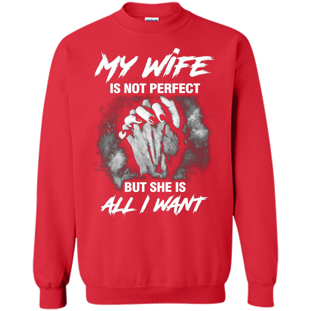 Husband T-shirt My Wife Is Not Perfect But She Is All I Need Red