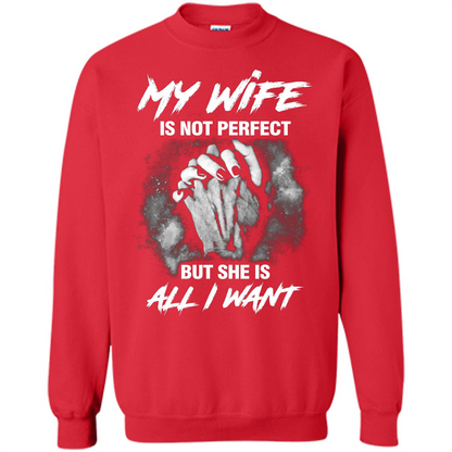 Husband T-shirt My Wife Is Not Perfect But She Is All I Need Red