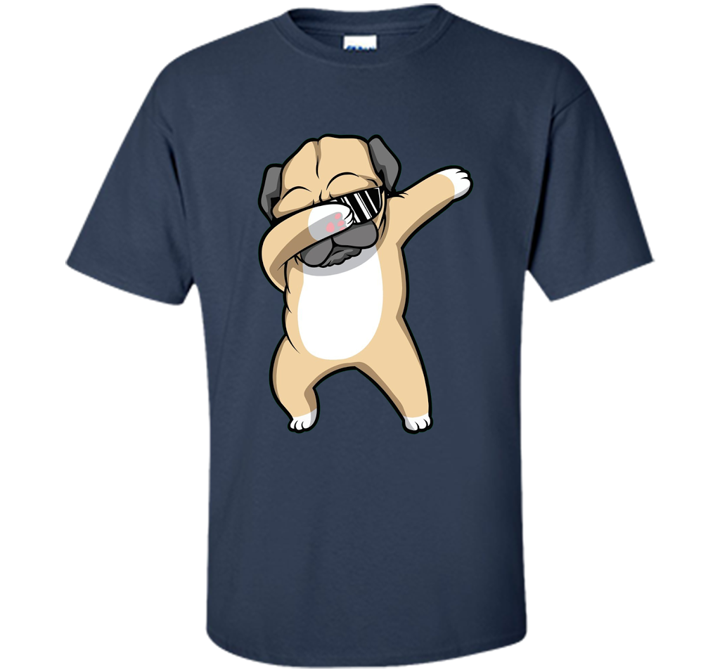 Dabbing Pug Shirt - Funny Cute Dog Dab Dance T-shirt Navy