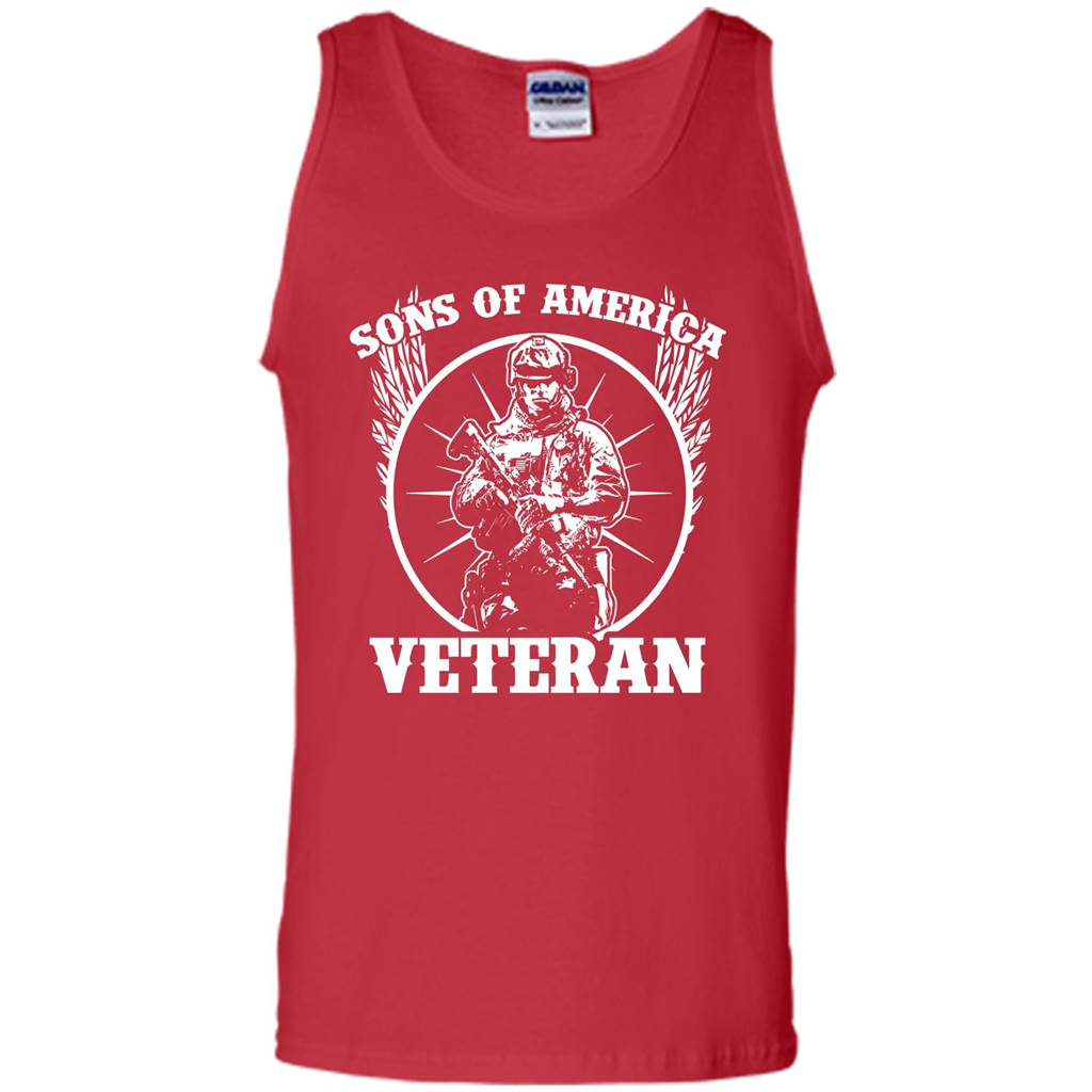 Military T-shirt Sons Of America Veteran Red