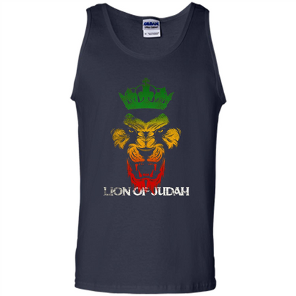 Lion Of Judah Rasta Reggae Roots T-shirt Navy