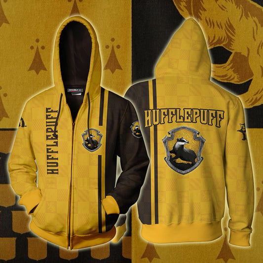 Proud To Be A Hufflepuff Harry Potter Zip Up Hoodie 4XL