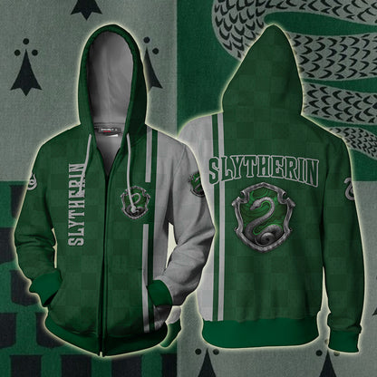 Proud To Be A Slytherin Harry Potter Zip Up Hoodie 4XL