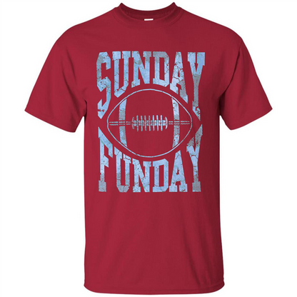 Football T-shirt Sunday Funday Football SeasonT-Shirt Cardinal