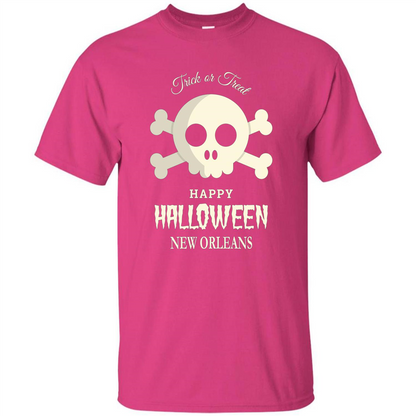 Halloween Trick or Treat Happy Halloween New Orleans T-shirt Heliconia