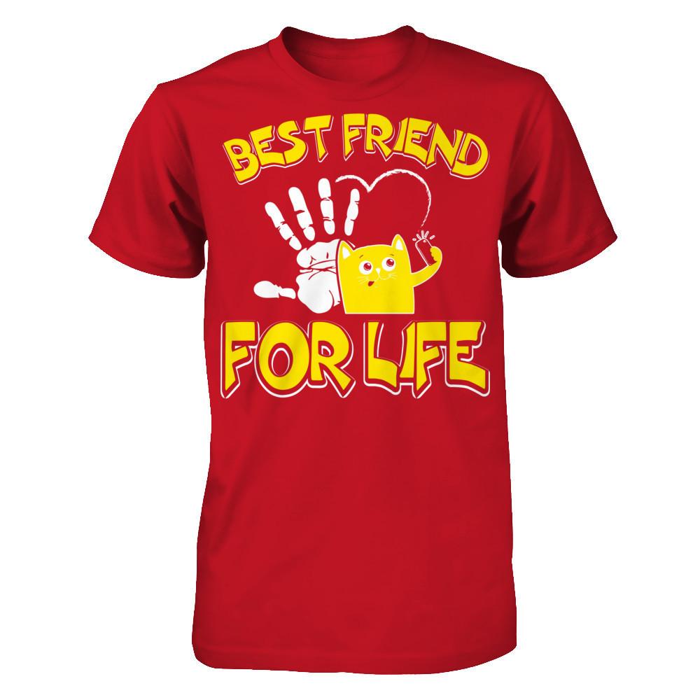 Cat - Best Friends For Life T-shirt Gildan - Short Sleeve Tee Red
