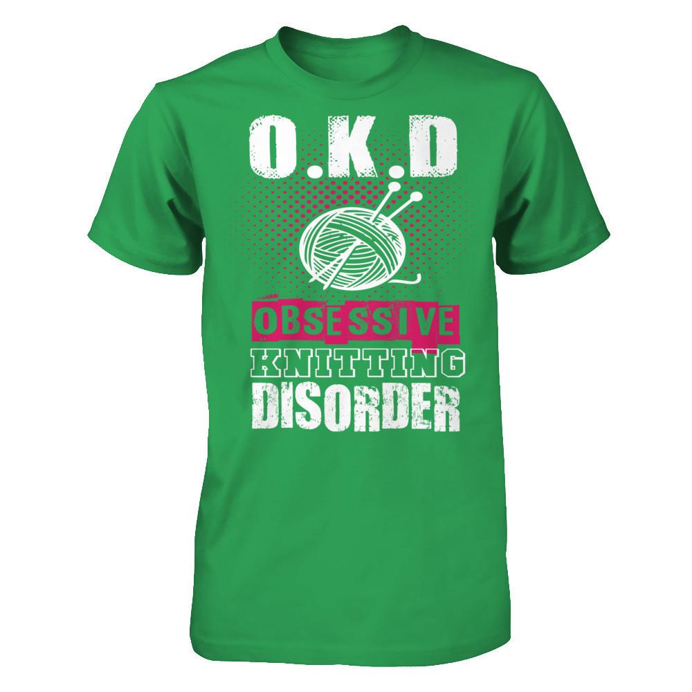 OKD - Obsessive Knitting Disorder Next Level - Unisex Fitted Tee Kelly Green