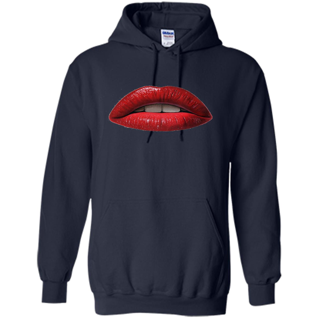 Red Lips T-shirt with Red Lips Art T-shirt Navy