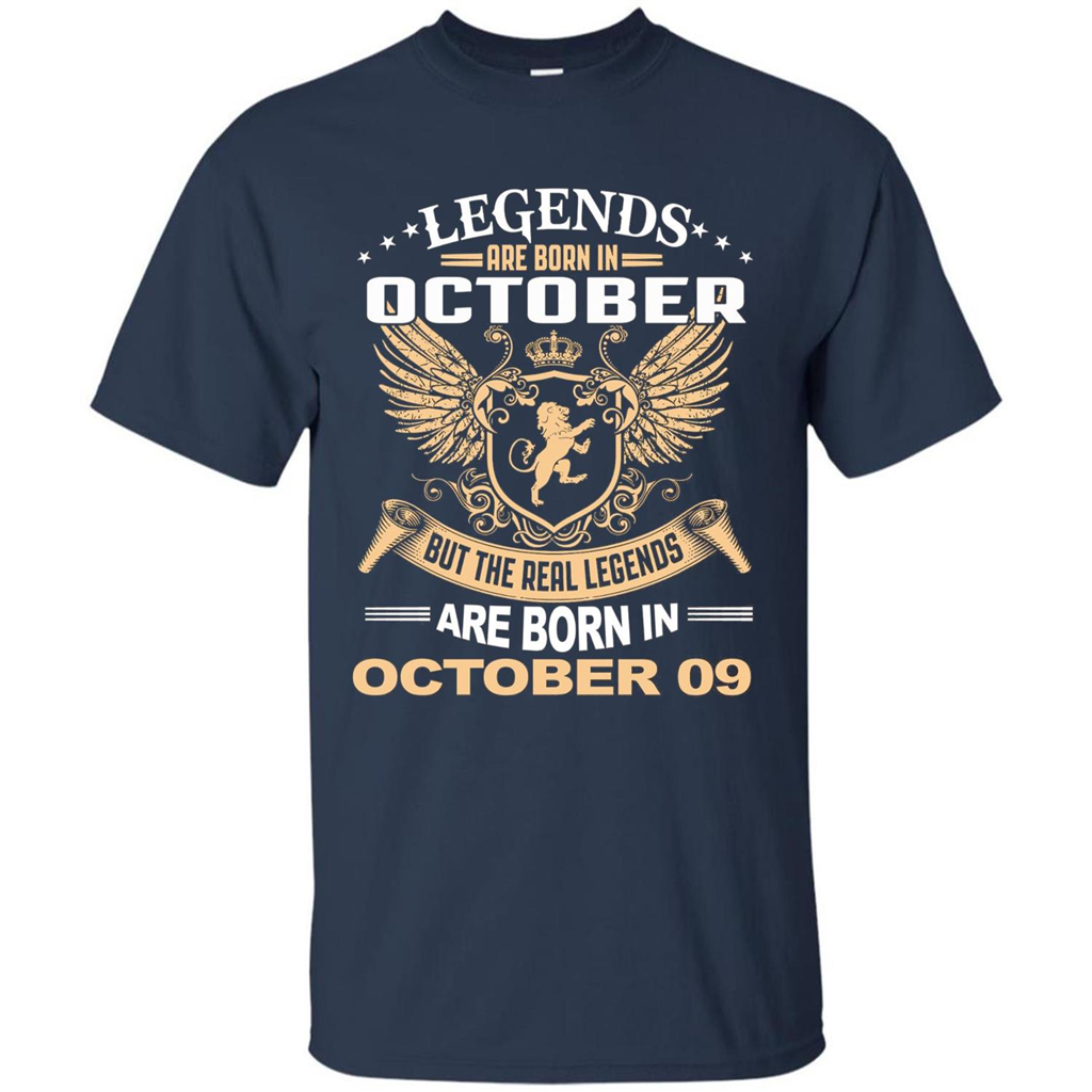 Legends Are Born In October 09 T-Shirt Navy