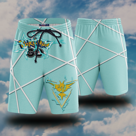 Anime Pokemon Go Zapdos Team Instinct Beach Short