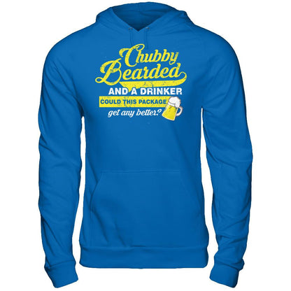 Chubby Bearded And A Drinker Could This Package Get Any Better T-shirt Gildan - Pullover Hoodie Royal