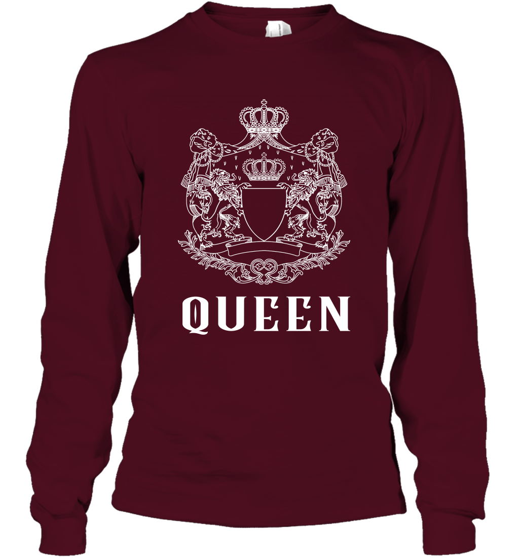 Queen Shirt Long Sleeve T-Shirt Long Sleeve T-Shirt Maroon