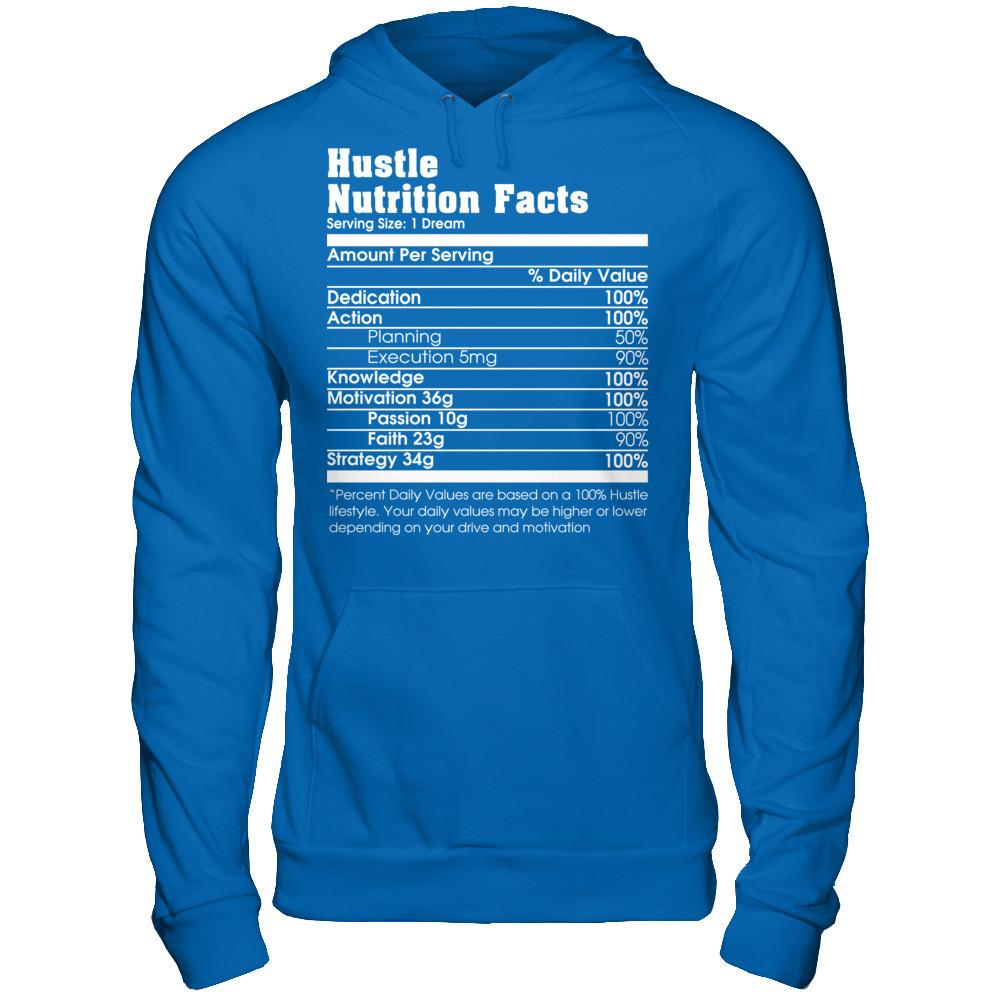 Hustle Nutrition Facts T-shirt Gildan - Pullover Hoodie Royal