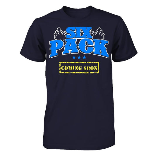 Six Pack Coming Soon T-shirt Next Level - Unisex Fitted Tee Midnight Navy