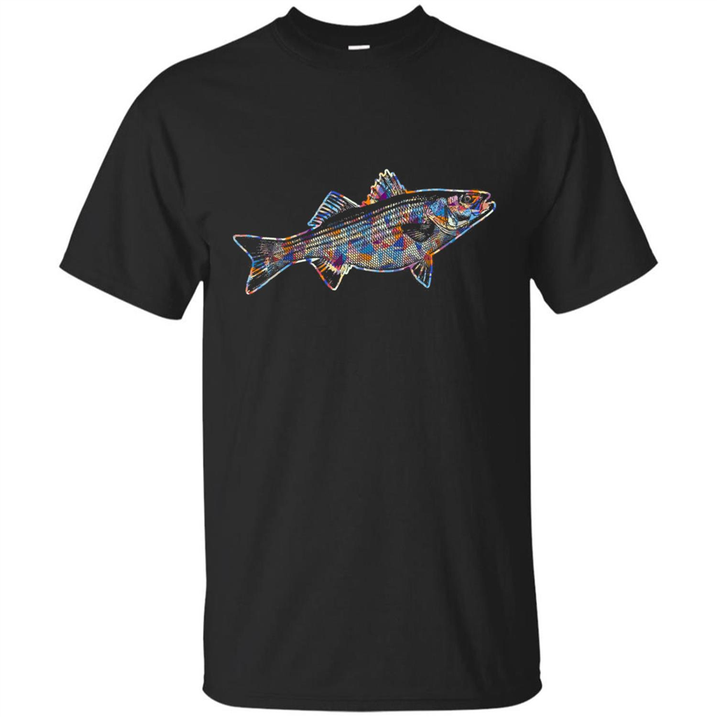 Striped Bass T-shirts - Love Striped Bass Colorful T shirts Black