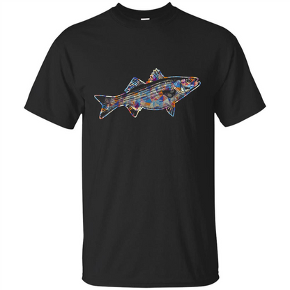Striped Bass T-shirts - Love Striped Bass Colorful T shirts Black