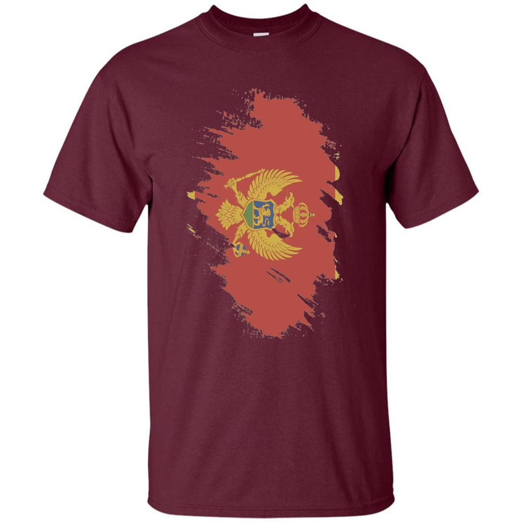 Flag of Montenegro T-shirt National Montenegrin Maroon
