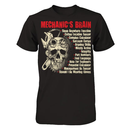 Mechanic's Brain - Sleep Anywhere Function, Coffee Location Sensor, Complex Calculator Gildan - Short Sleeve Tee Black