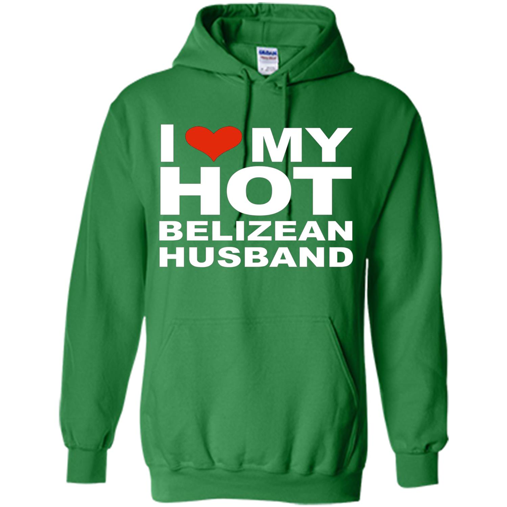 I Love My Hot Belizean Husband T-shirt Wife Marriage Belize Irish Green