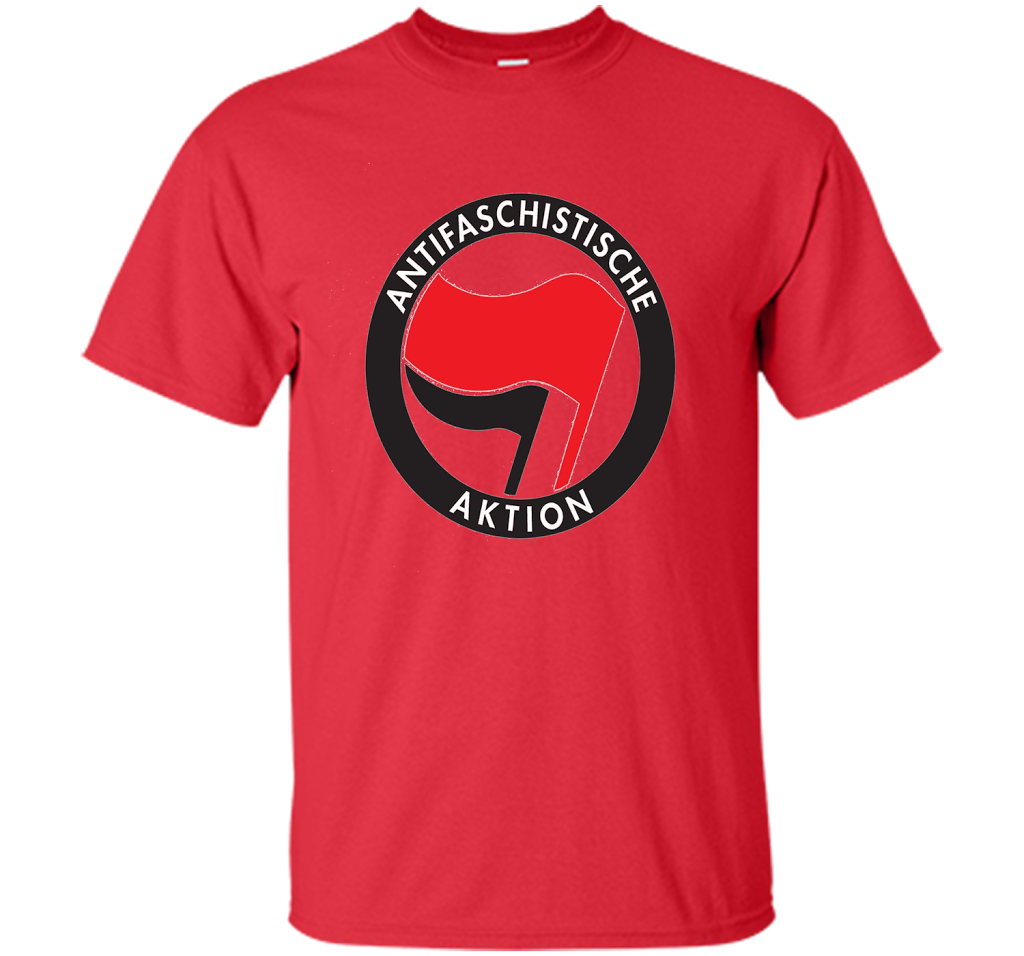 Antifa Logo Antifa Flag Anti Fascist T-shirt Red