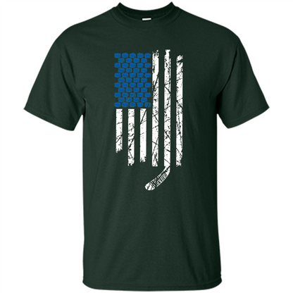 Hockey American Flag T-Shirt Forest Green