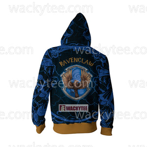 Hogwarts Wise Like A Ravenclaw Harry Potter New Zip Up Hoodie
