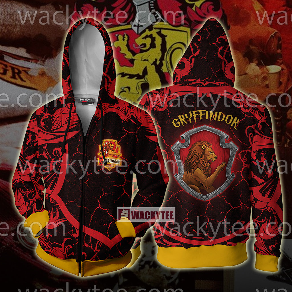 Hogwarts Brave Like A Gryffindor Harry Potter New Zip Up Hoodie 4XL
