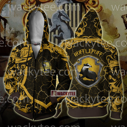 Hogwarts Loyal Like A Hufflepuff Harry Potter New Zip Up Hoodie 4XL