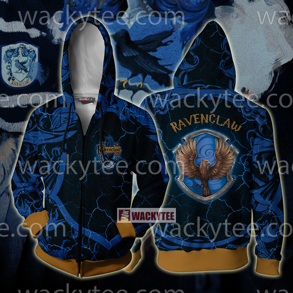 Hogwarts Wise Like A Ravenclaw Harry Potter New Zip Up Hoodie 4XL