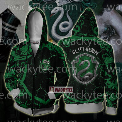 Hogwarts Cunning Like A Slytherin Harry Potter New Zip Up Hoodie 4XL