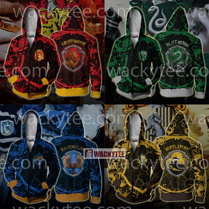Hogwarts Cunning Like A Slytherin Harry Potter New Zip Up Hoodie