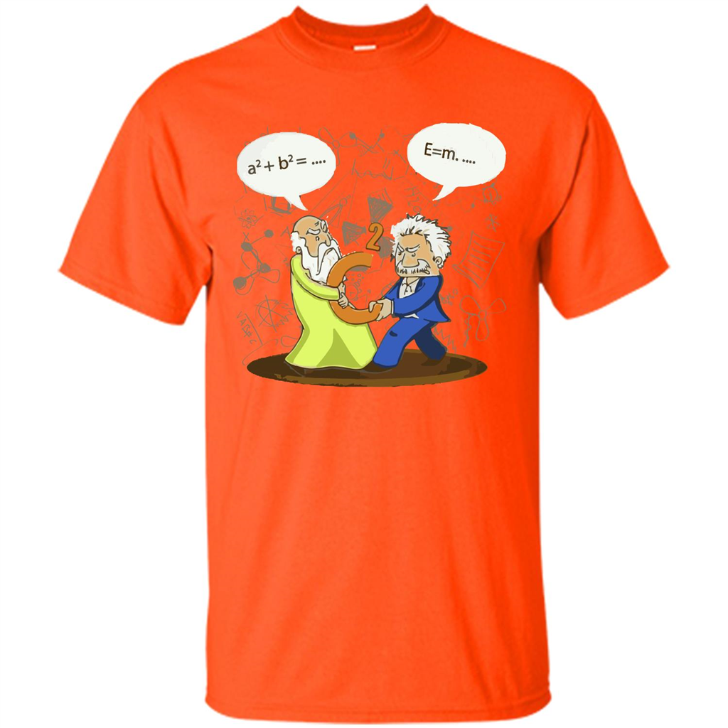 Pythagoras and Einstein T-shirt Orange