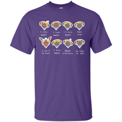 I Love Math T-shirt Dog Emotion Purple